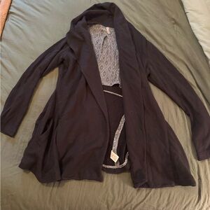 Free People Black Open Front Cardigan